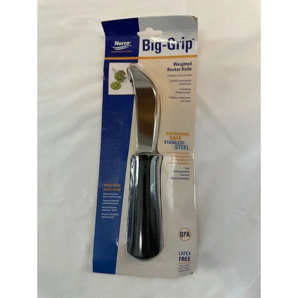 Norco Big-Grip Weighted Rocker Knife Adaptive Utensil Non-Slip Soft Grip