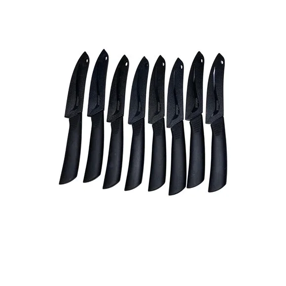 Chefware Solutions Ceramic‎ Paring Knives Black w/ Sheaths Lot of 8 READ