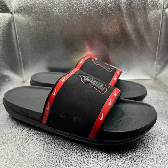 Size 10 Nike Offcourt MLB Angels Mens Black Anthracite Slides‎ DH6979-001