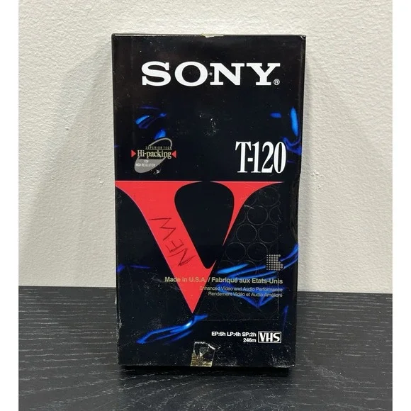 Sony T-120 Blank VHS Tape. high grade, 6 hour. New Factory Sealed