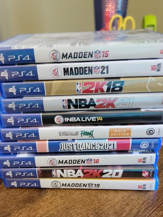 10 Sony PS4 Sports & Dance Game Case Stack