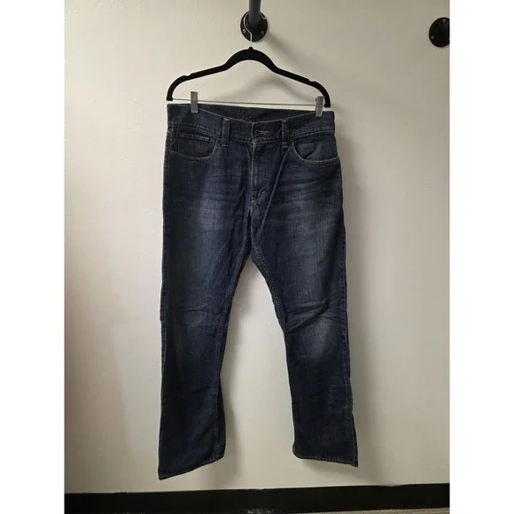 Levi's 514‎ Slim Straight Jeans Men's W34 L34 Blue Denim Green Tab Rare Eco Line