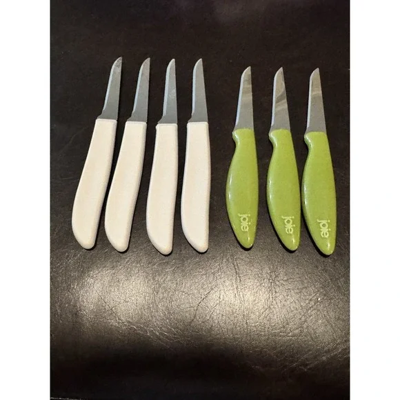 Pampered Chef Quikut Paring Knife White Handle And Joie Mixed‎ Lot 7 Pieces