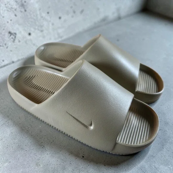Nike Calm Slides Mens Khaki Brown Outdoor FD4116-201 Mens 8 / Womens 9 New