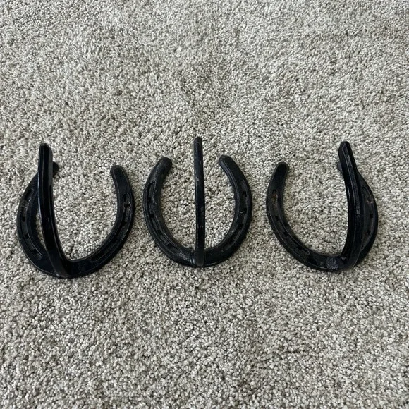GUN rustic wall RACK horseshoe western hanger coat curtain 3 piece set Black