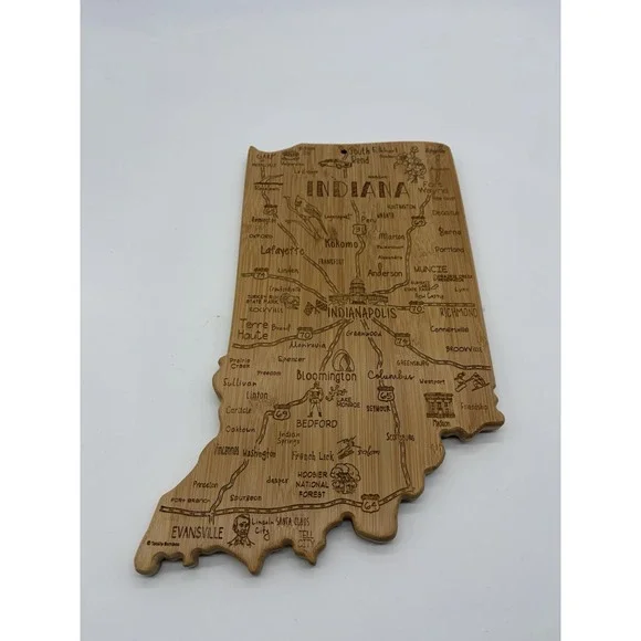 Cutting Board Totally Bamboo Destination Indiana State Shaped Charcuterie