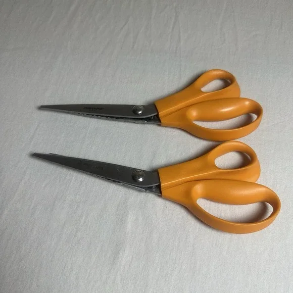 Fiskars Pinking Shears Scissors Orange Zig Zag Cut Crafts Fabrics USA‎ 10
