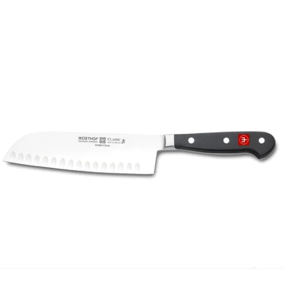❤BUY 5 GET 3 FREE Wüsthof 4183-7 Trident Classic Santoku Knife w/ Hollow Edge 7