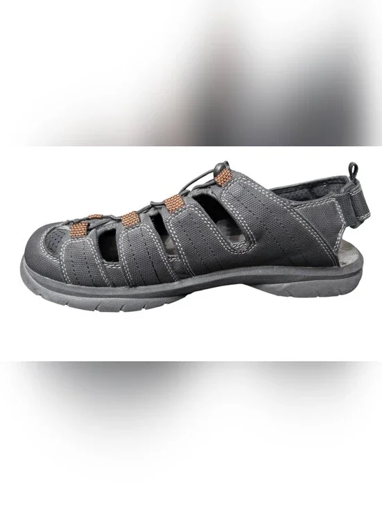 St. John's Bay Men's Sz 10 Closed-Toe Outdoor Sandals Dark Grey Arch Support