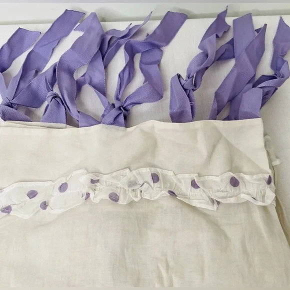 NWT Pottery Barn Kids Ruffle Dot Sheer Curtains Panel