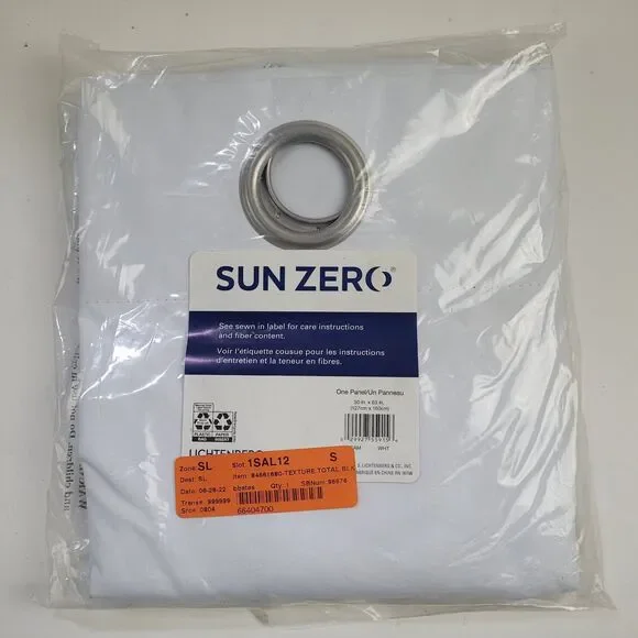 NEW Sun Zero One Panel Grommet Curtain 'White' 50