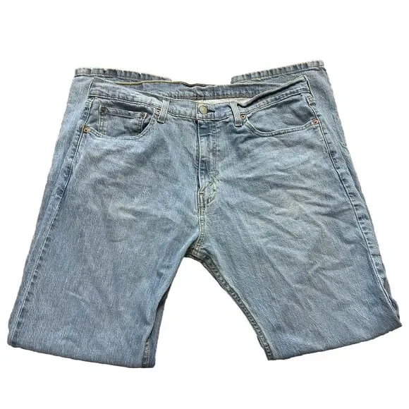 Levis Jeans Mens 36X32 Blue 505 Straight Medium Wash Denim Adult‎ Pants Workwear