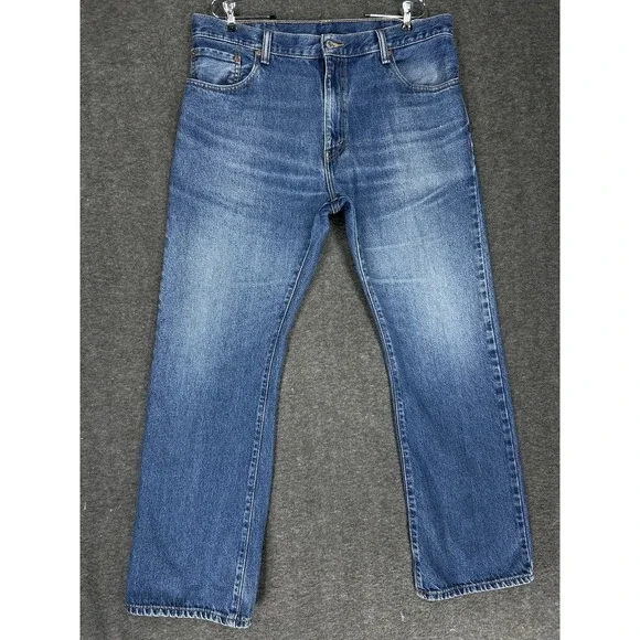 Levis 517 Bootcut Jeans Mens 38x32 Blue Denim Medium Wash Denim Faded whiskering