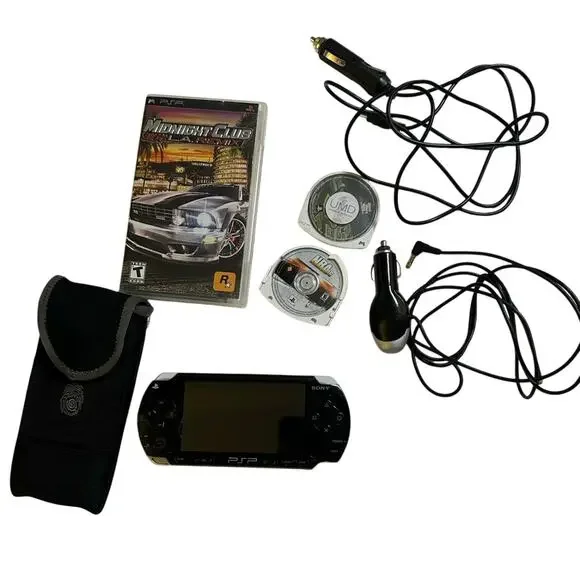 Sony PSP Console, Case, Chargers, Games Bundle