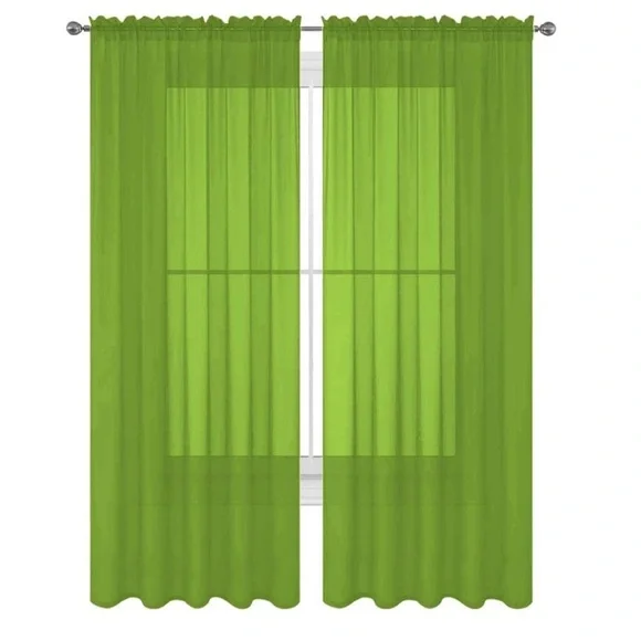 Lush Green Drapes for a Fresh Look lime sheer