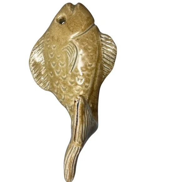 Studio Pottery Fish Wall Towel hook coastal decor cabin decor‎