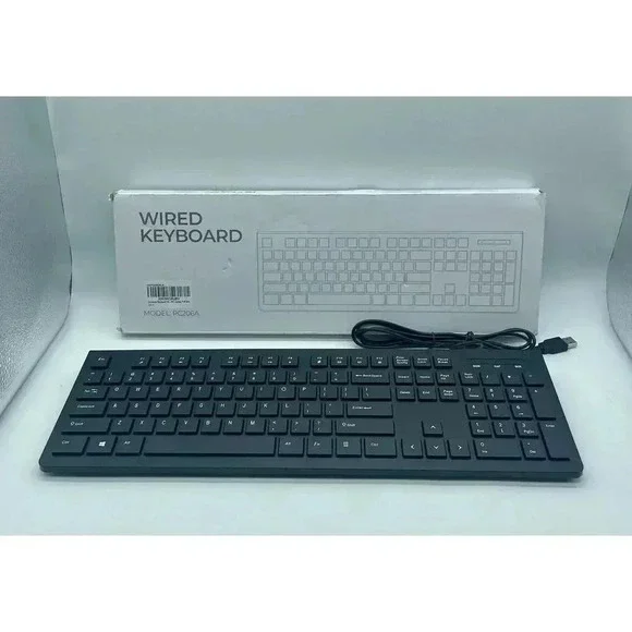 Computer Keyboard Wired Plug Play USB Keyboard‎ Low Profile Chiclet Keys Large