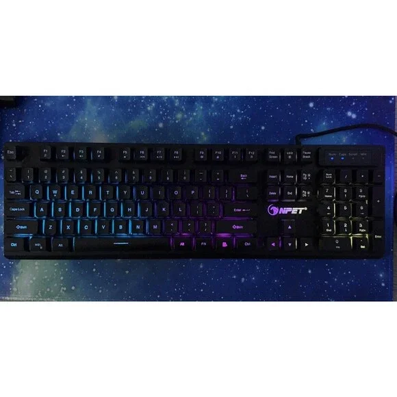 NPET K10 Gaming Wired Keyboard LED Backlit Mechanical Keyboard- FULLY Tested