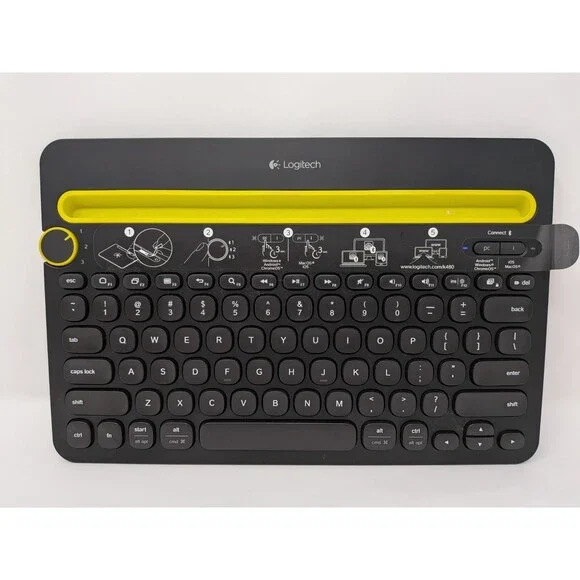 Logitech K480 Bluetooth Multi-Device Keyboard w/ Tablet Cradle Black 920-006342