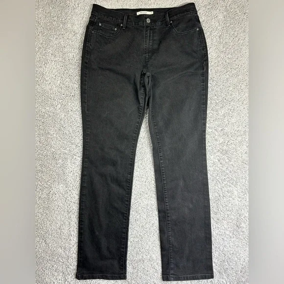 Levi's Jeans Mens 31 x 34 505 Straight Black Denim Silver Tab Classic Party