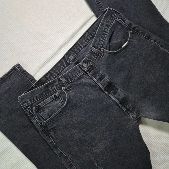 Levi Strauss 501 38x34 Distressed‎ Mens Jeans Black/gray Wash