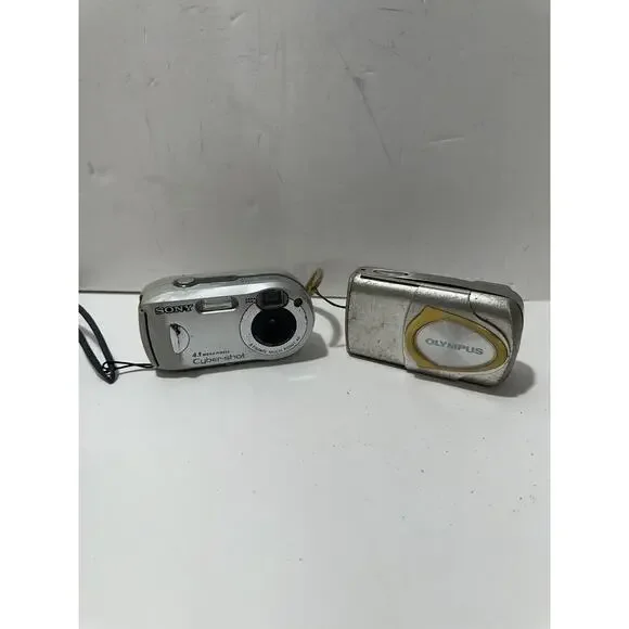 Lot of 2 Digital Cameras NOT‎ Working Sony Cybershot 4.1 Pm + Olympus Stylus 300