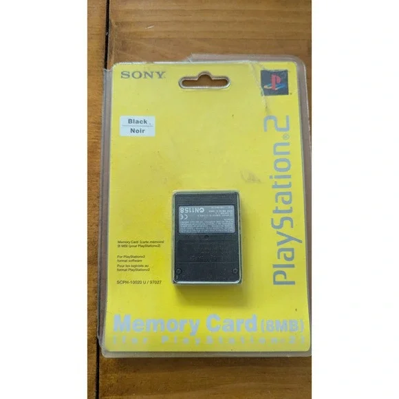 Sony PlayStation 2 8MB Memory Card Black‎ SCPH-10020 U 97027 PS2