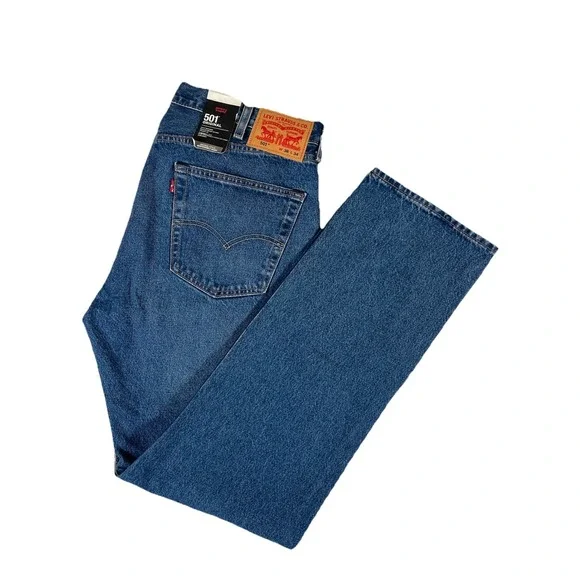 Levi's 501 Premium‎ Irregular Med Wash Denim Jeans Men's Sz 38x34 Button Fly NWT