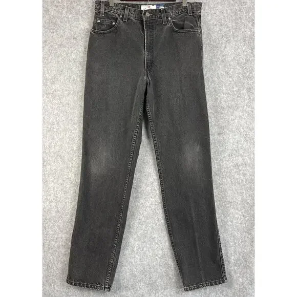 VTG Levis 540 Denim Jeans Mens 34x33 Black Relaxed Fit Brown Tab 90s USA Made
