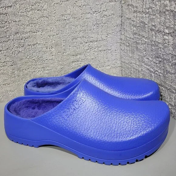 Birkenstock Super-Birki Lambskin Shearling Men's Size EU 44 US 11 Blue Clogs. R