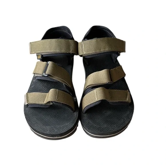 Men’s Teva Olive Green Cross Strap Trail Hiking Outdoor Sandals Sz 10