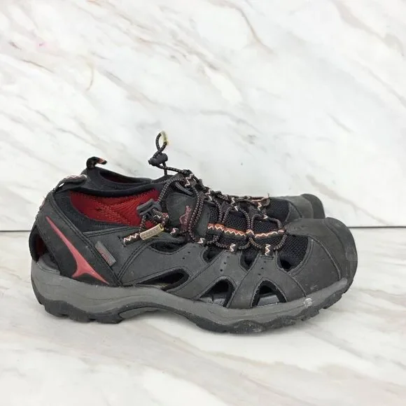 Eddie Bauer Men's Black Leather Adjustable Fit Outdoor Sandals Size‎ 9