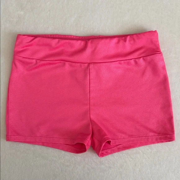 {Danskin} Freestyle | Shimmer Gymnastics Leo Shorts Coral Pink (L 10/12)