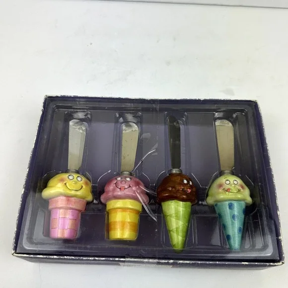Department 56 Ice Cream Cone Spreaders Set Of 4 Celebrate The Day Party