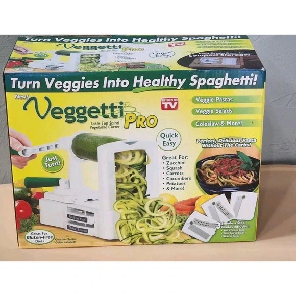 Veggetti Pro Table Top Spiral Vegetable Cutter Open Box‎