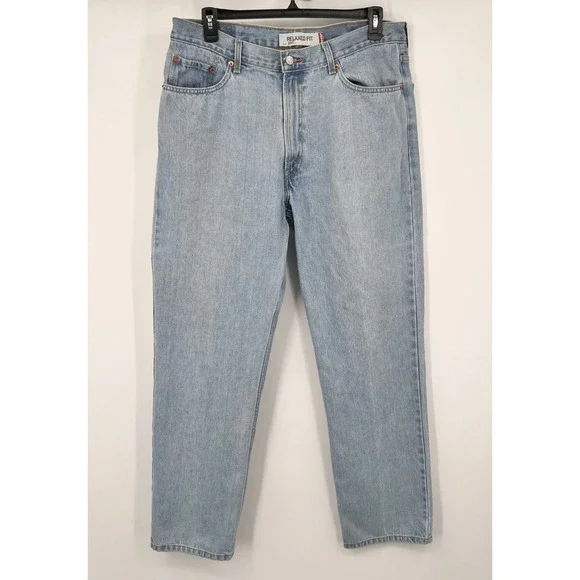 Levis 550 Relaxed Fit Light Wash Denim Jeans Mens W38 L34 100% Cotton
