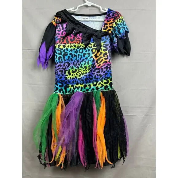 Spirit Girls Rainbow Leopard Cat Costume, Size M