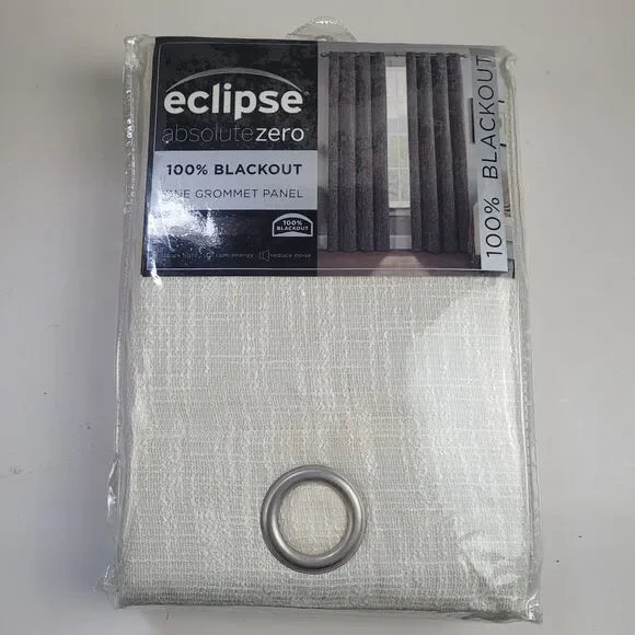 NEW Eclipse Blackout 50 x 108 One Grommet curtain panel 'White' #CT20