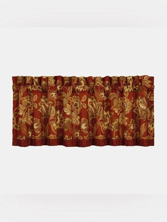 Royal Court Montecito Red Window Straight Valance Sz 72x20 NEW