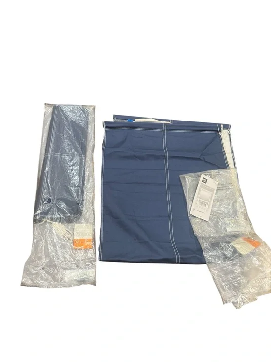 Pottery barn teen Roman shades pair navy and white NEW