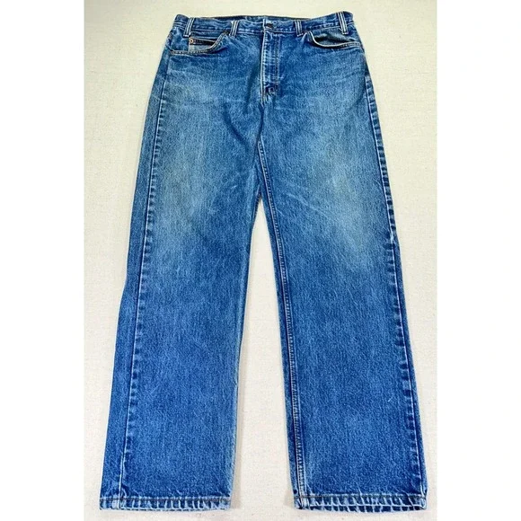 Vintage Levi's 505 Men's 36 Orange Tab Denim Blue Jeans Straight Leg