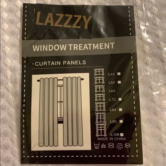 One pair pure white curtain panels