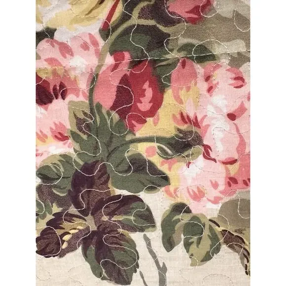 2 -17 X 30 JC Penney Home Collection Quilted Romance Floral Cottagecore Valance