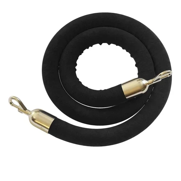Montour Line Velvet Hanging Shanchtion 6 foot black rope‎ and polish brass Snap
