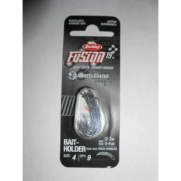 Berkley 1405827 FSN19BH4 Fusion19 Bait-holder Hooks Size 4 9 pack & Storage Case