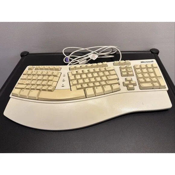 Vintage Microsoft Natural Ergonomic Keyboard Elite PS2, X04-58559, E06401COMB