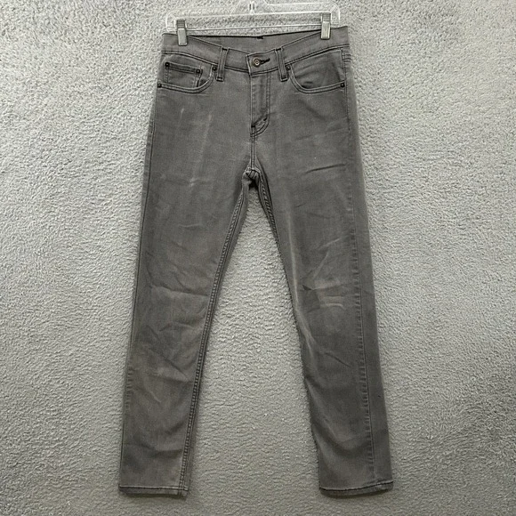 Levis Jeans Mens 29x32 Gray Denim 511 Slim Straight American Stretch Red Tab