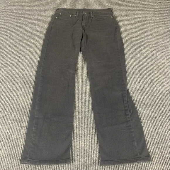 Levis 514 Jeans Mens 30x29 Black Denim White‎ Label Straight Leg Dark Wash Mid