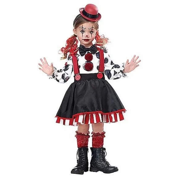 Spirit Halloween Kreepy‎ Klown Toddler Costume Sz 5T 6T Shirt Skirt Hat Socks