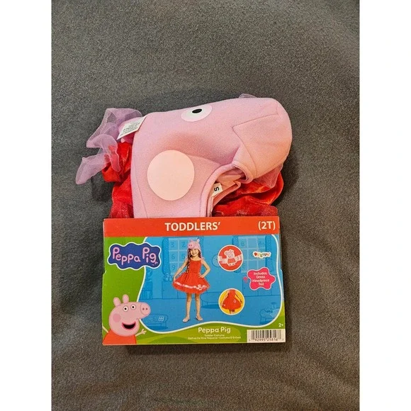 Peppa Pig Toddler Costume Dress Headpiece Tail‎ 2T Disguise dress up Halloween